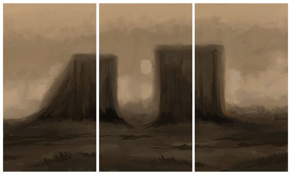 Abstract Landscape Painting - digital painting. Painted on a tablet.