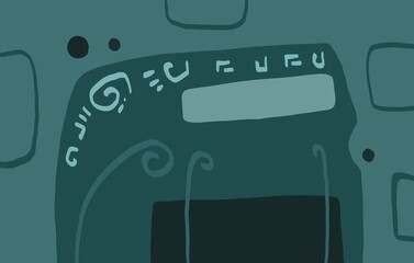 Abstract image for printing. Picture for modern interiors. The picture is painted by hand on a tablet. © neurostructure