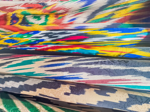 Silk fabric Ikat Adras, with the addition of cotton