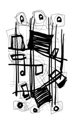 Abstract image for printing. Picture for modern interiors. The picture is painted by hand on a tablet. © neurostructure