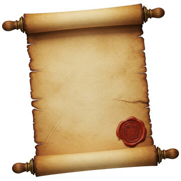 A scroll with a red wax seal png