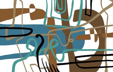 Abstract image for printing. Picture for modern interiors. The picture is painted by hand on a tablet. © neurostructure