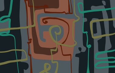 Abstract image for printing. Picture for modern interiors. The picture is painted by hand on a tablet. © neurostructure