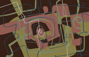 Abstract image for printing. Picture for modern interiors. The picture is painted by hand on a tablet. © neurostructure