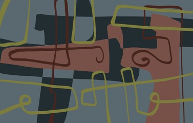 Abstract image for printing. Picture for modern interiors. The picture is painted by hand on a tablet. © neurostructure