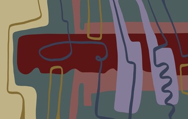 Abstract image for printing. Picture for modern interiors. The picture is painted by hand on a tablet. © neurostructure