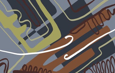 Abstract image for printing. Picture for modern interiors. The picture is painted by hand on a tablet. © neurostructure