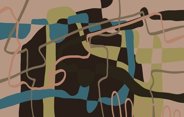 Abstract image for printing. Picture for modern interiors. The picture is painted by hand on a tablet. © neurostructure