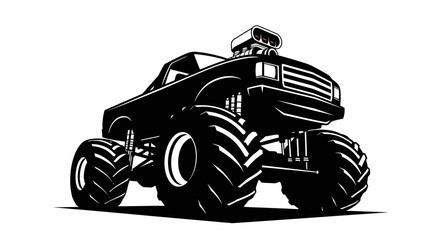 Powerful Monster Truck Vector Illustration on White Background. © Nabila