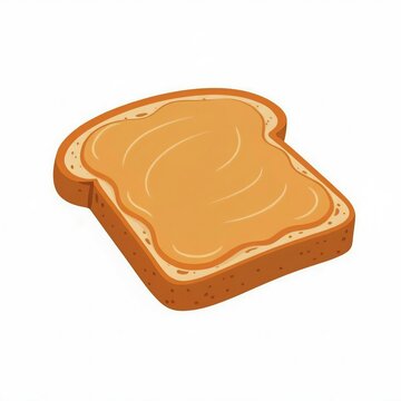 a slice of bread with peanut butter illustration 