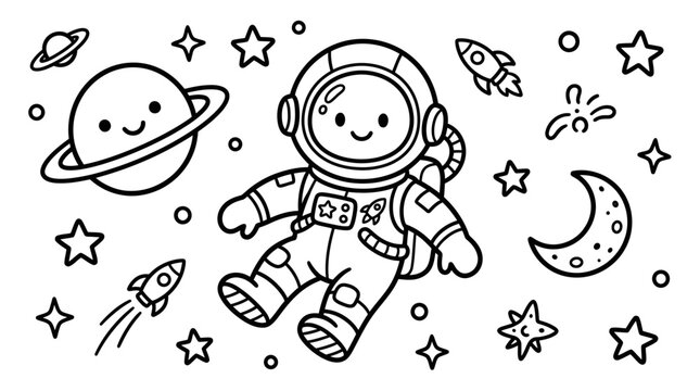 Smiling Astronaut in Space Suit.