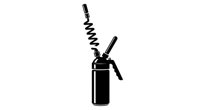 Whipped Cream Dispenser Silhouette Illustration.