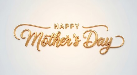 Fototapeta premium Happy mother's day text with rose gold glitter effect