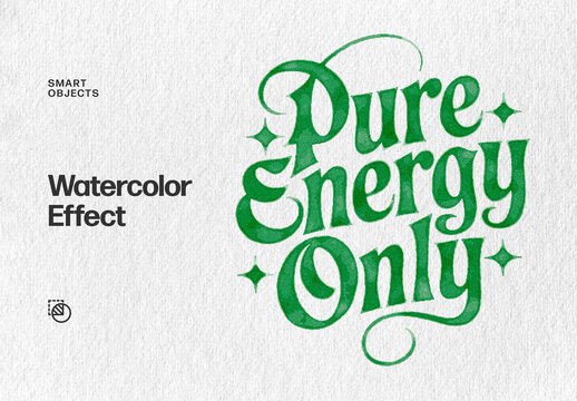 Watercolor Text Effect Mockup