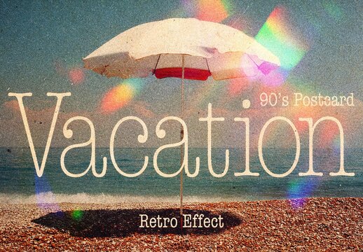 Vacation Postcard Photo Effect Mockup
