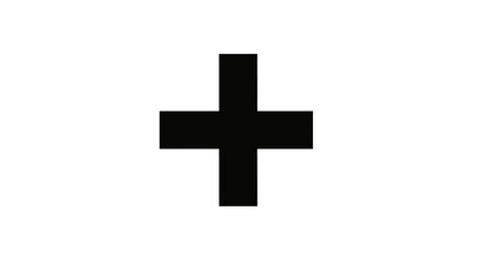 Fototapeta premium Black plus sign on white background for design and visual communication