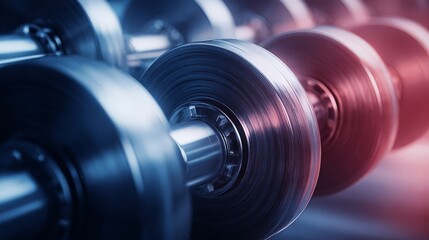 Fototapeta premium Close-up of gym weights in dim light.