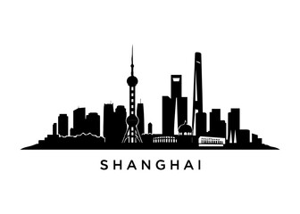 Fototapeta premium Shanghai city skyline city skyline on a white background