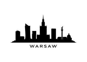 Warsaw city skyline city skyline on a white background © Roman