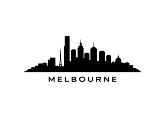 Naklejka premium Melbourne city skyline city skyline on a white background