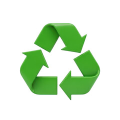 Obraz premium A green recycling symbol with three arrows png