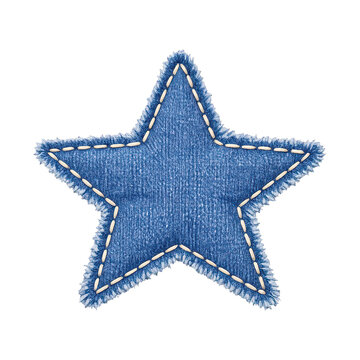 PNG Denim star patch design.