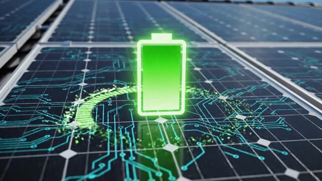 Sustainable energy storage battery technology concept.