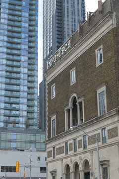 condo tower and Yonge St facade of The Masonic Temple (known as The Concert Hall), 888 Yonge St, Toronto 