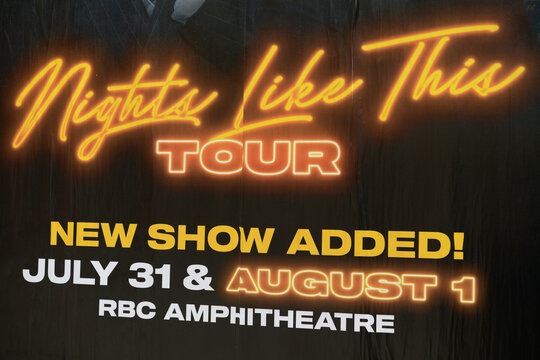 street poster for NE-YO & AKON "Nights Like This" concert promotion in Toronto