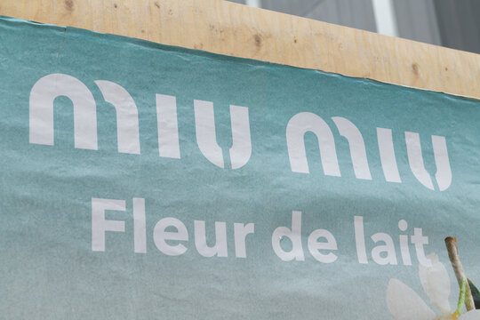detail of street poster for Miu Miu Fleur de Lait in Toronto