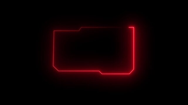Futuristic glowing red folder interface element pulsing with digital motion on a dark black background, abstract technology concept for data organization.