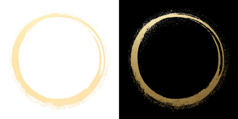 Fototapeta premium Minimal Luxury Gold Circle Frame Elegant Metallic Ring for Branding PNG