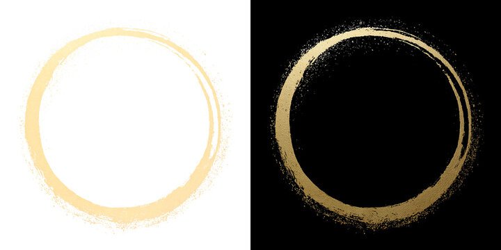 Minimal Luxury Gold Circle Frame Elegant Metallic Ring for Branding PNG