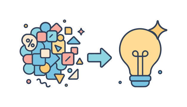 Knowledge compression and distilled insights in modern information workflows focusing on extracting essential meaning from complex data and presenting