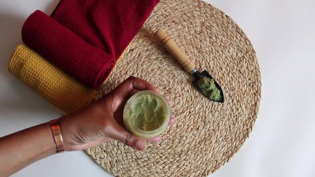 Moringa Hair Butter Texture in Jar Close-Up