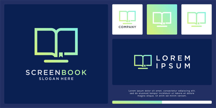 Screen book logo design template