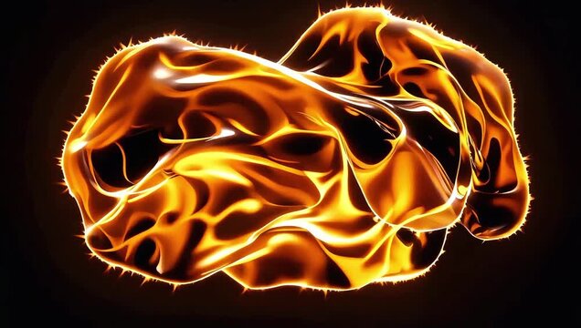 Abstract Fire Flow Forming Smooth Fluid Shapes