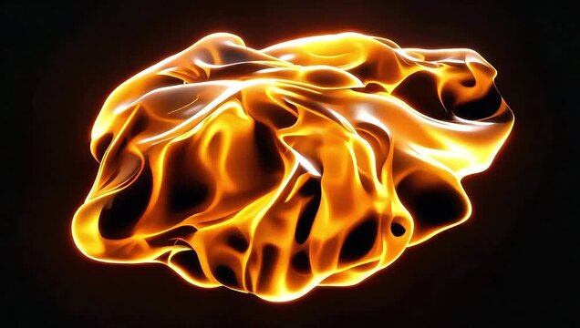 Abstract Liquid Fire Waves with Glowing Energy Flow