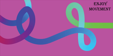 Dynamic intertwined ribbons in a spectrum of vibrant colors, creating a sense of continuous motion and abstract energy on a striking magenta backdrop © Saurov