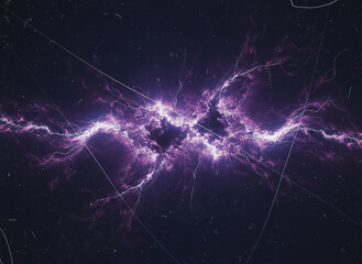 Fototapeta premium Abstract Purple Lightning Plasma and Space Nebula Background