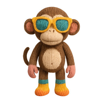 PNG Playful knitted monkey toy