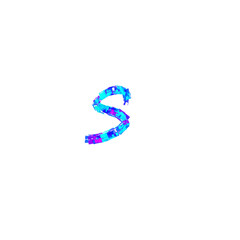 Fototapeta premium Abstract Blue and Purple Geometric Letter S