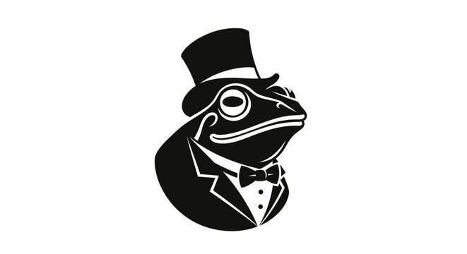 Elegant Frog Wearing a Top Hat and Tuxedo.
