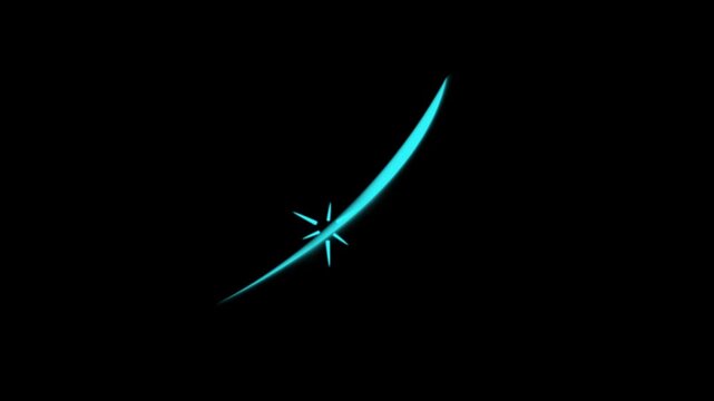 Slice twice sword, sword slash effect for game cartoon animation, glowing weapon slash, anime style impact burst and speed line effects, dynamic motion swoosh whoosh swipe on black background 4K