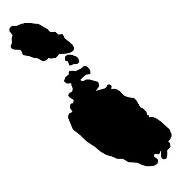 Malta Black Map Flat Design