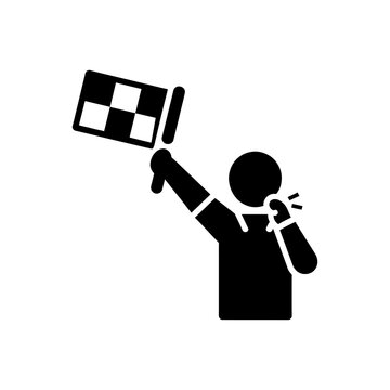 Referee Flagging Offside Icon
