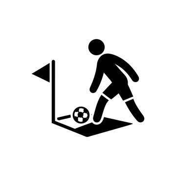 Football Player Corner Kick Icon