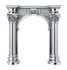 Fototapeta premium PNG Ornate silver architectural archway