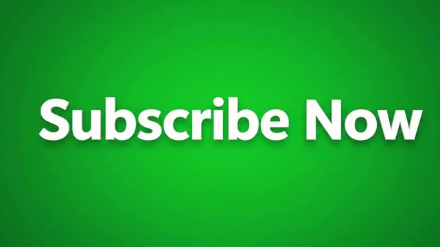 Green Screen Subscribe Button Animated Motion Graphics with Text Overlay Digital Broadcast Element
