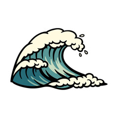 Obraz premium PNG Stylized ocean wave illustration.